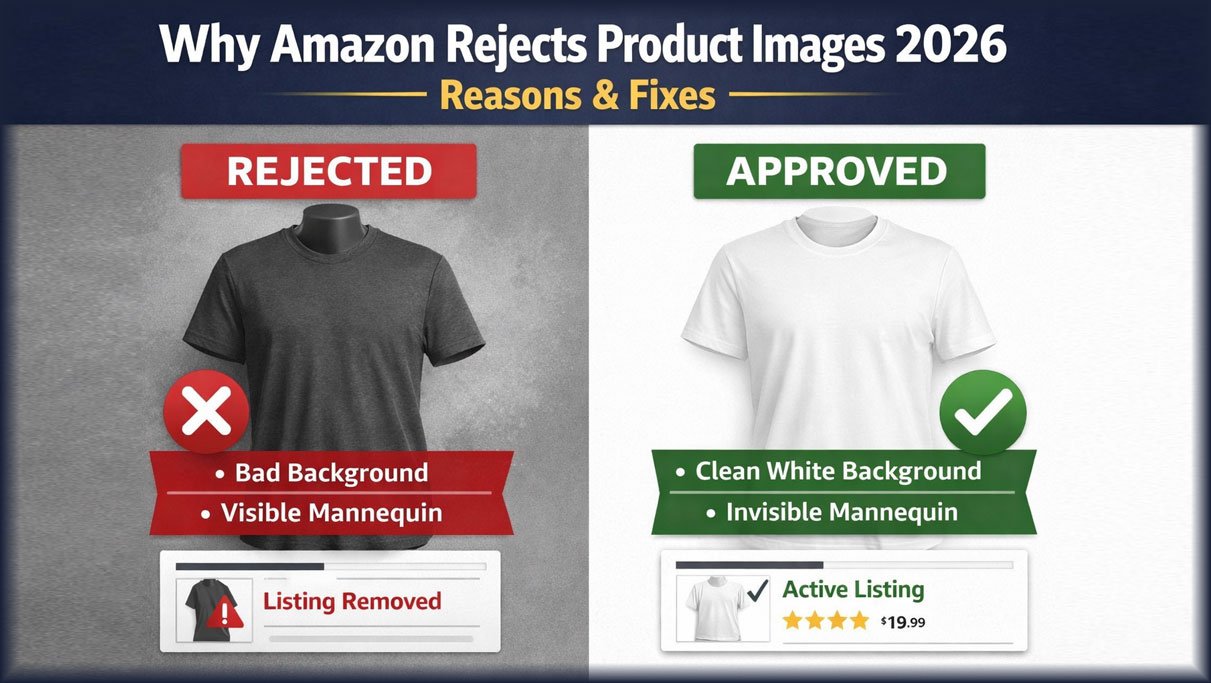 Why Amazon Rejects Product Images (2026) – Real Reasons & Fixes