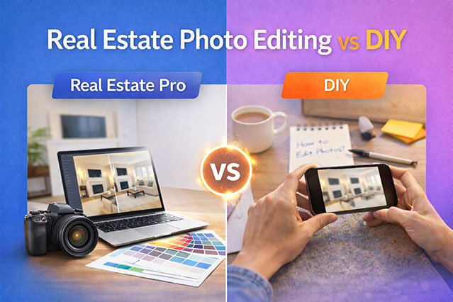 professional real estate photo editing vs diy