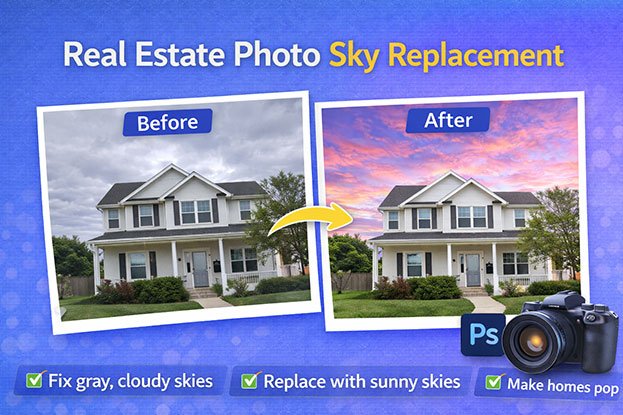 real estate photo sky replacement