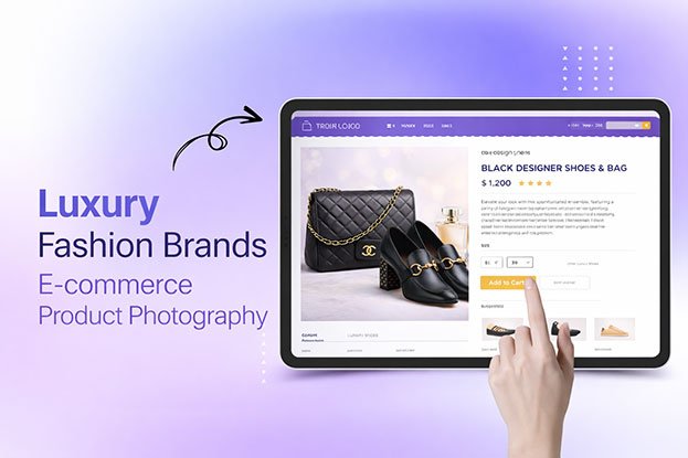 please make a simple design for topic; luxury fashion brands for e-commerce product photography