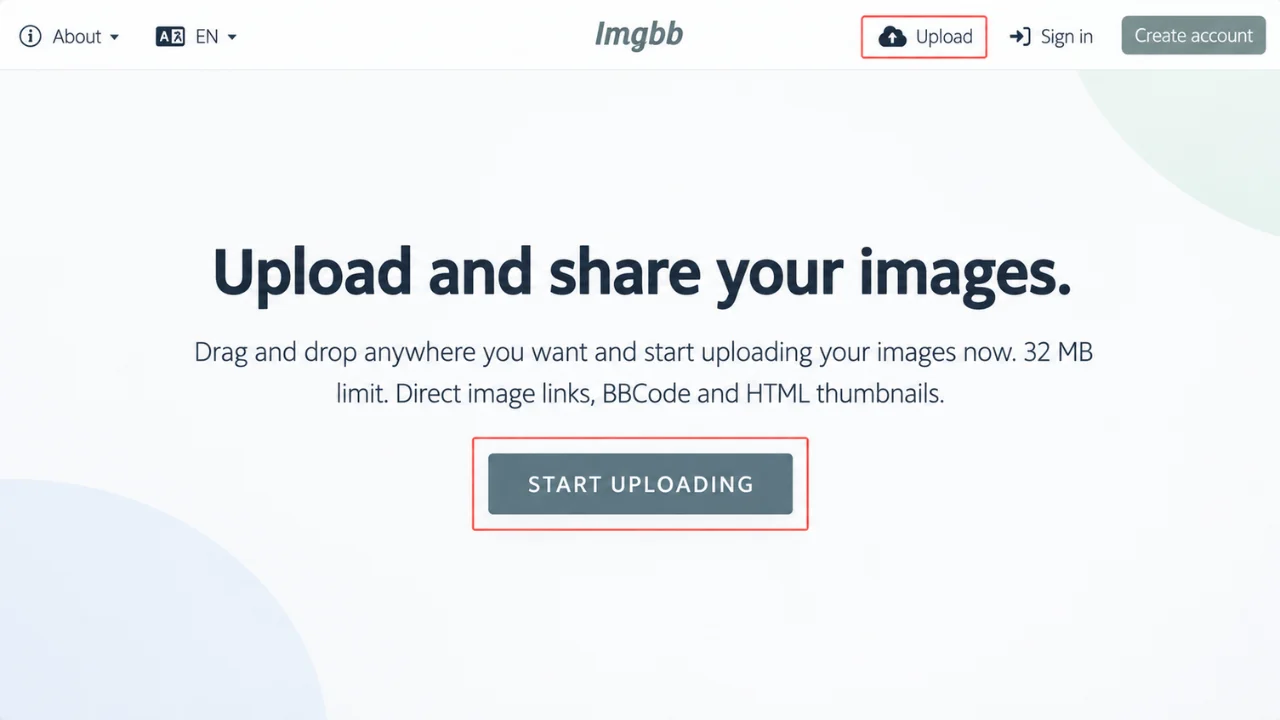 Step 1 Open the ImgBB Website